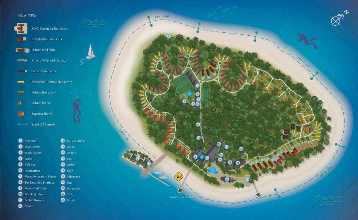 kurumba maldives resort mapa