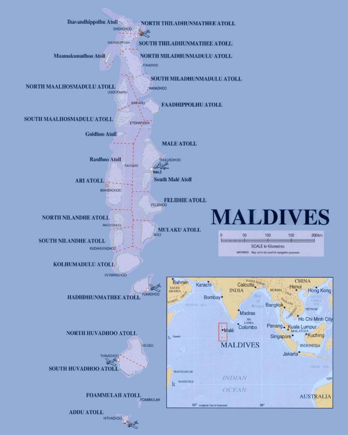 mapa na nagpapakita ng maldives