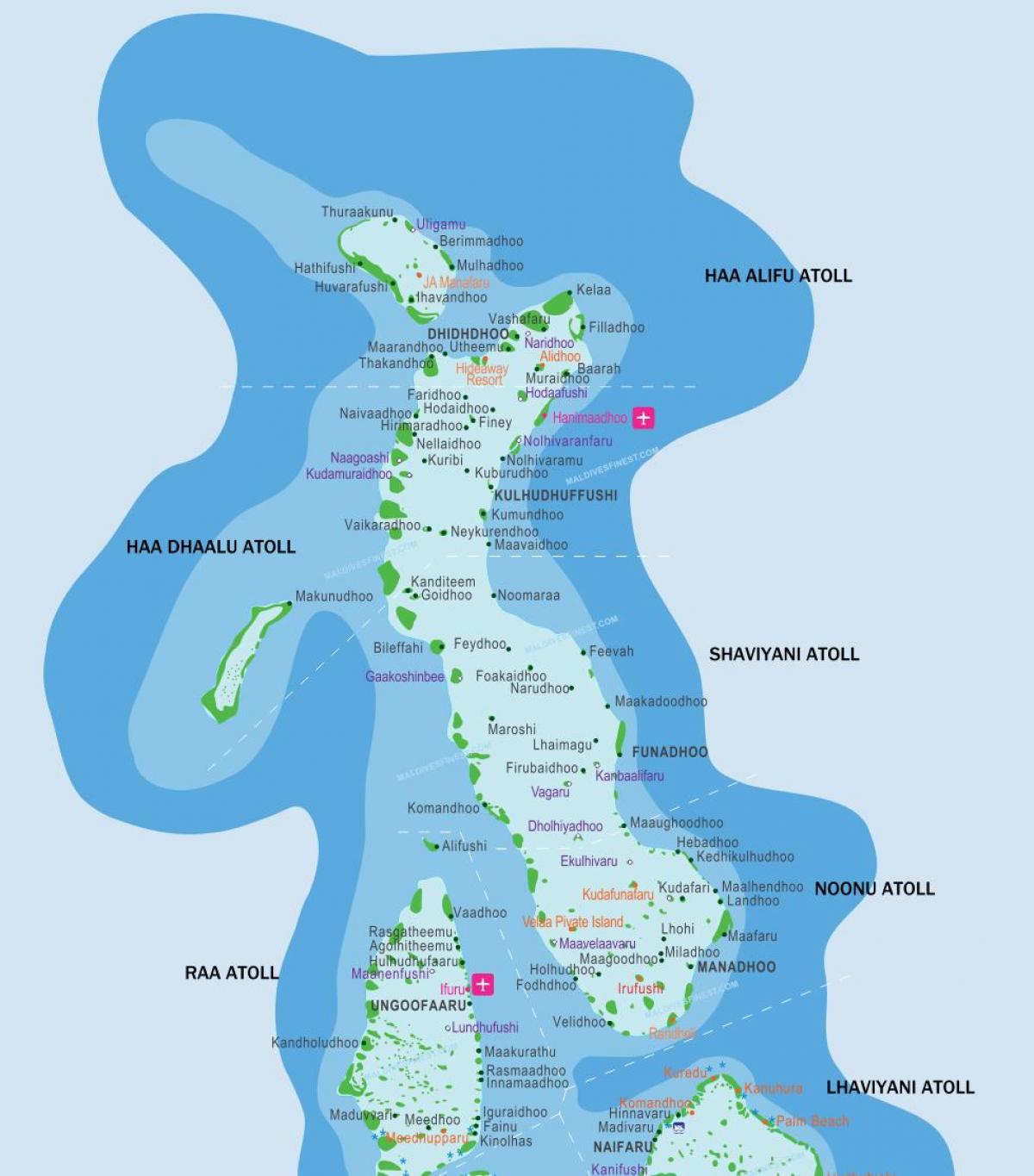 maldives resorts mapa ng lokasyon