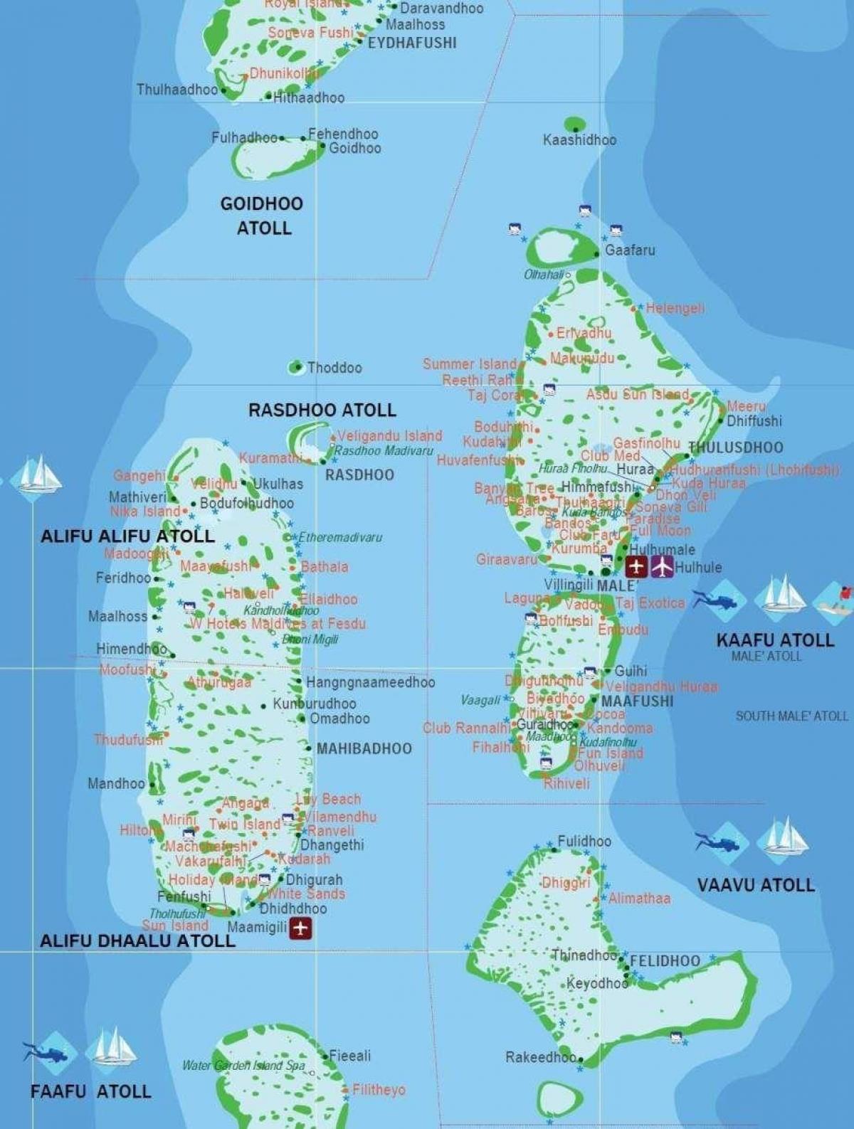 mapa ng maldives turista