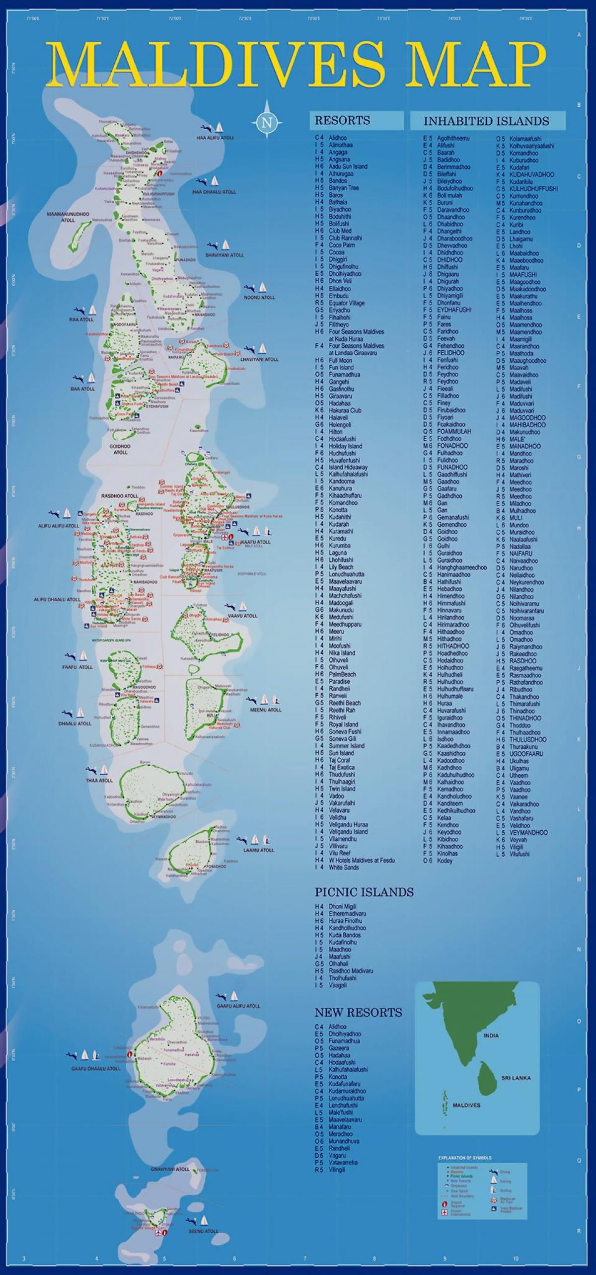 mapa ng maldives islands resort