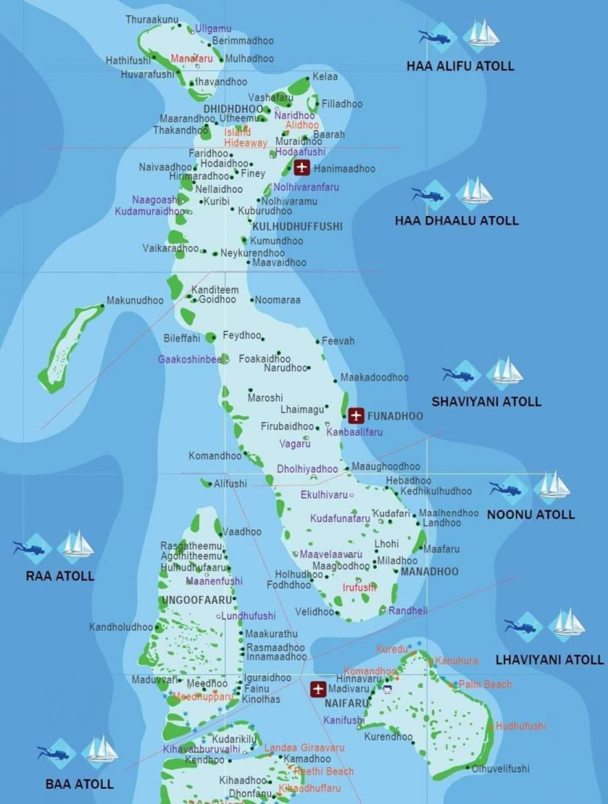 ang buong mapa ng maldives