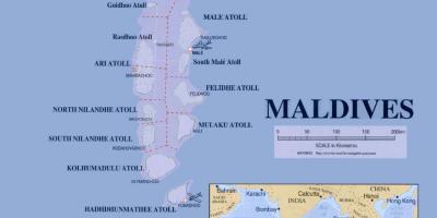 Mapa na nagpapakita ng maldives