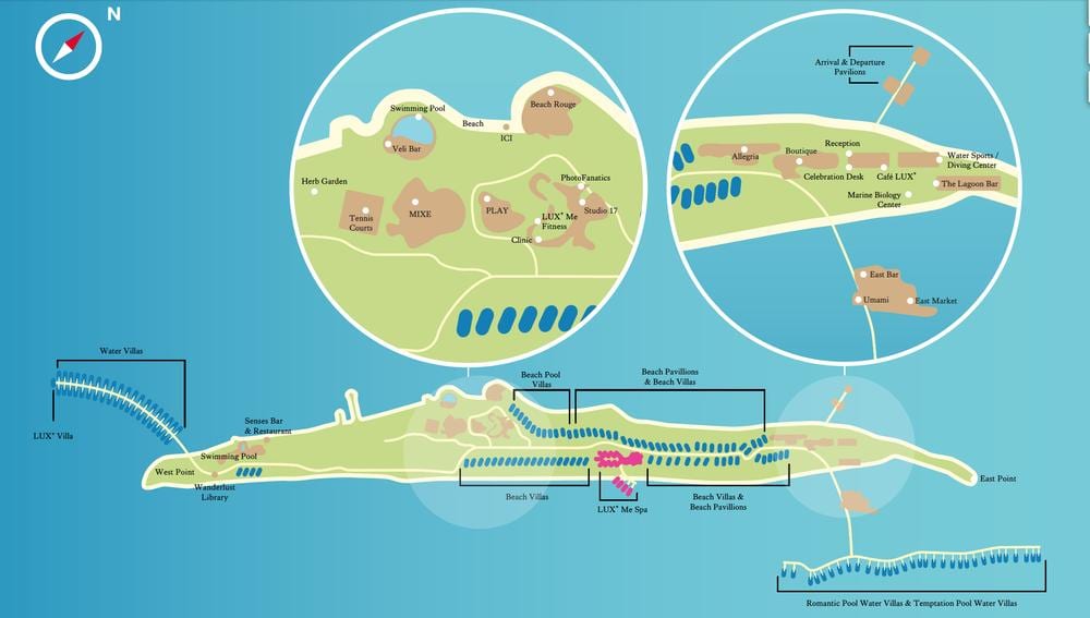 lux maldives resort mapa