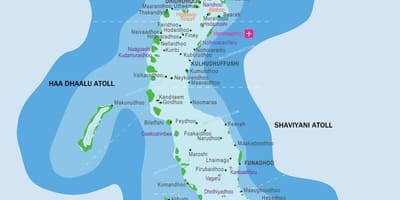 Mapa ng maldives at mga nakapaligid na mga bansa